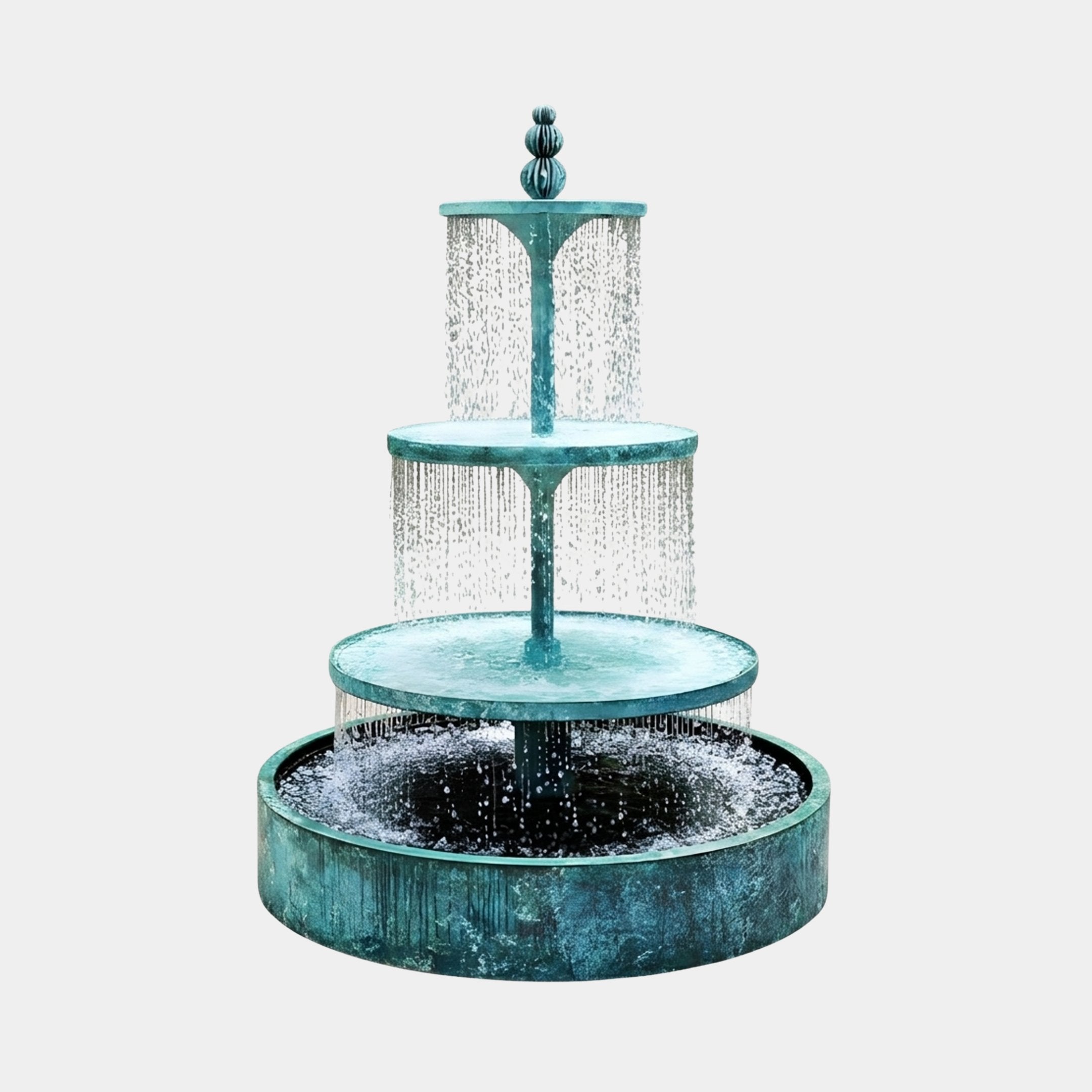Monumental Contemporary Three-Tier Cascading Bronze Fountain - 280cm