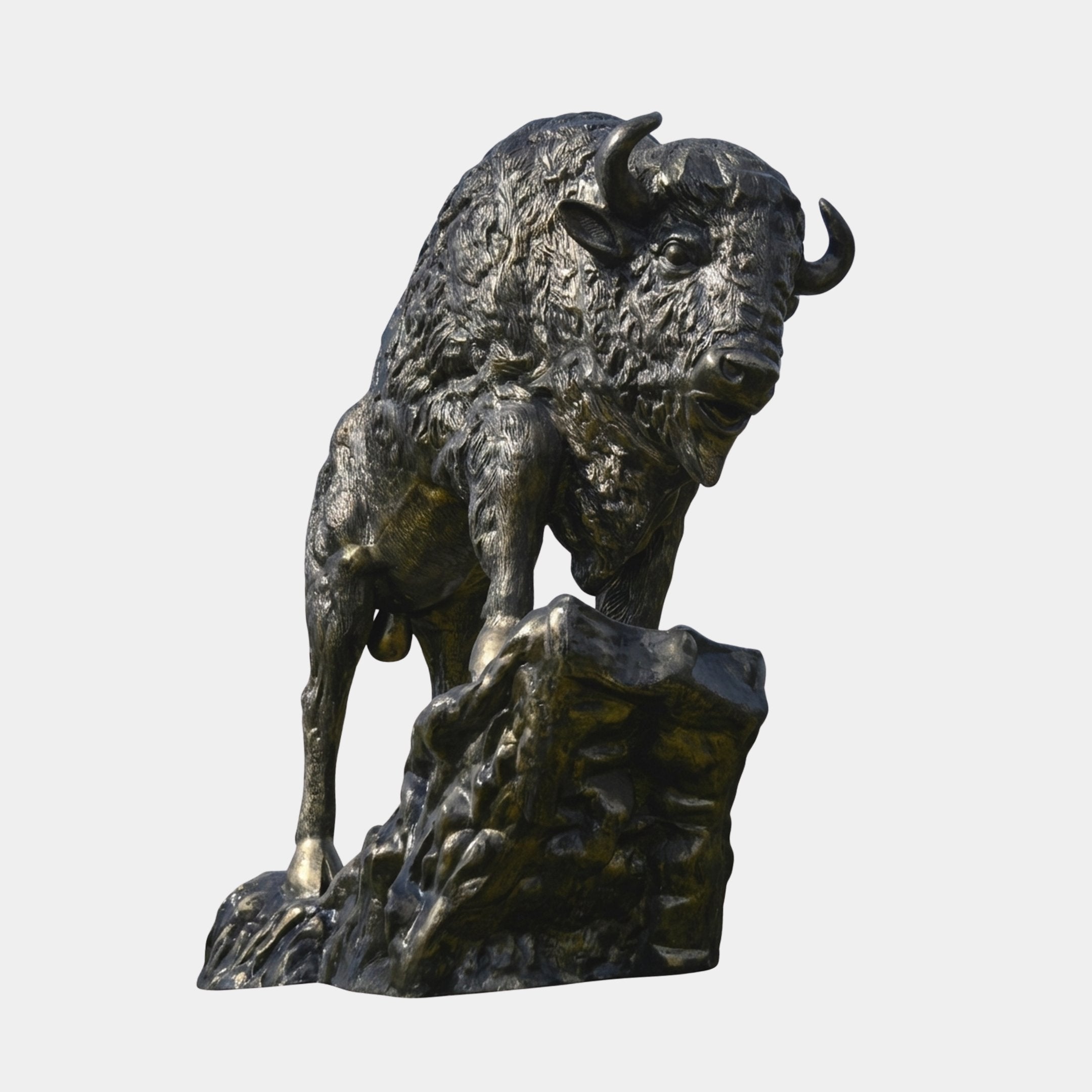 Monumental Traditional Bison Bronze Sculpture - 230cm