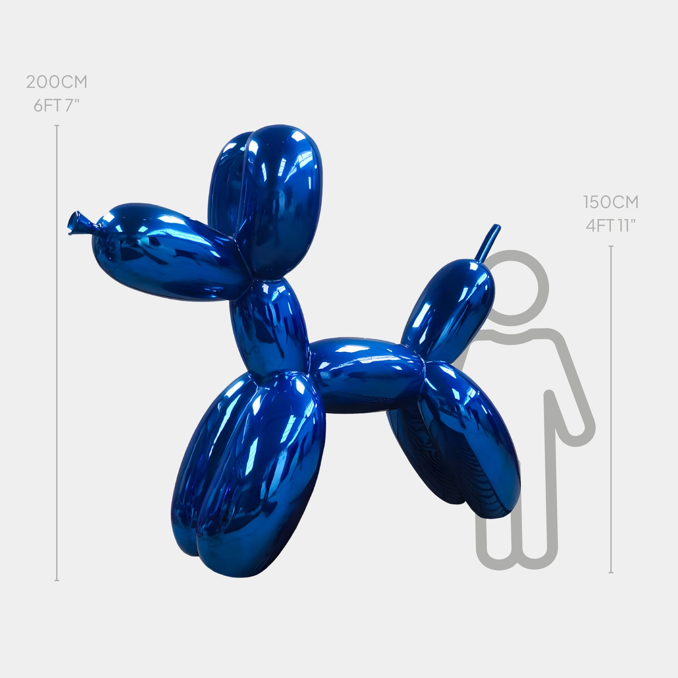 Ocean Blue Balloon Dog Sculpture - 200cm