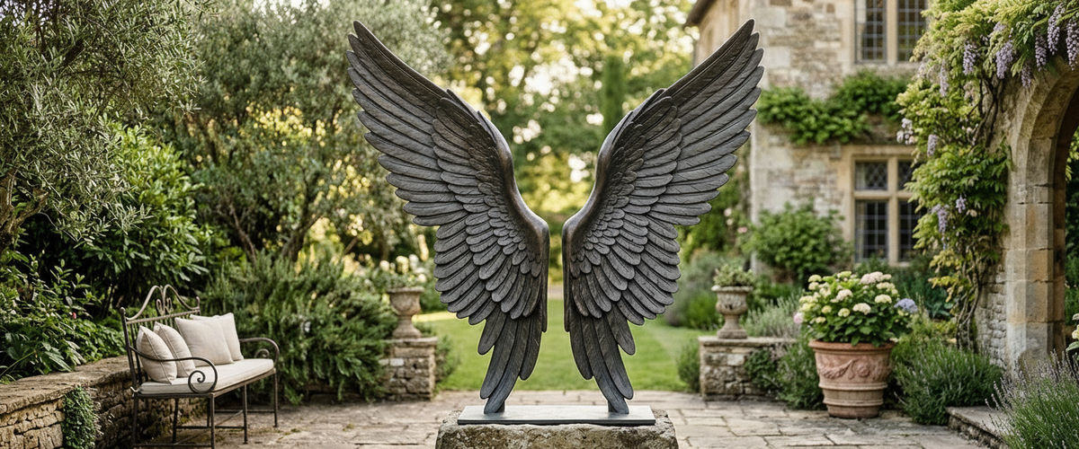 A Large Angel Wing Sculpture Lives or Dies by Its Span - large angel wing sculpture
