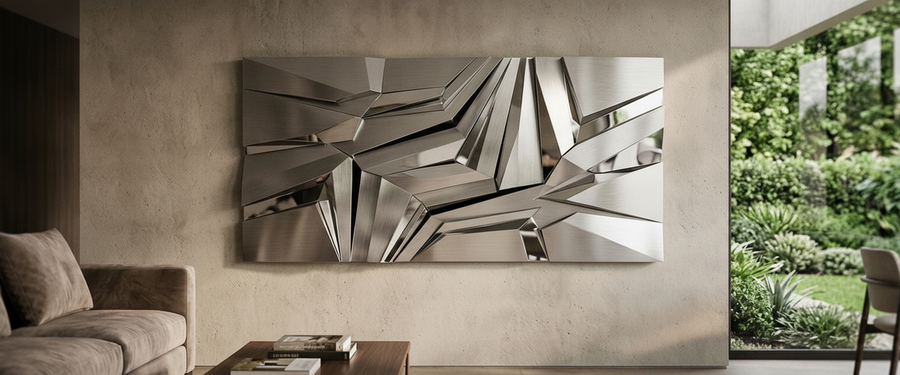 Abstract Metal Wall Art That Actually Reads From Across the Room - abstract metal wall art