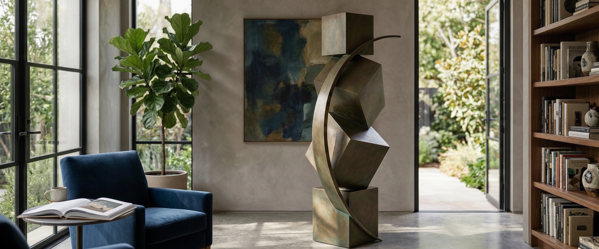 Abstract Geometric Sculpture: Where to Place It so It Actually Lands - abstract geometric sculpture