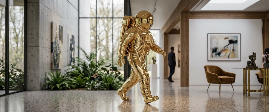 Ancient Astronaut Sculpture: How to Place a Space Figure so It Actually Commands the Room - ancient astronaut sculpture