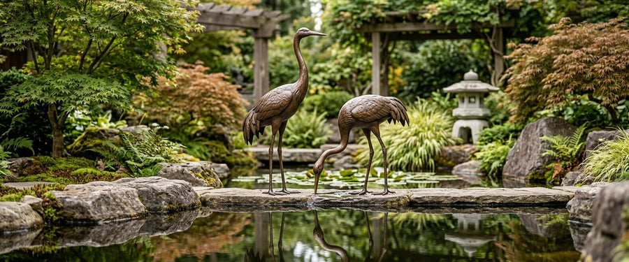 Bronze Cranes Garden Statues: A Placement Guide for Real Gardens - bronze cranes garden statues