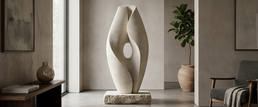 Contemporary Abstract Stone Sculpture: How to Place It so It Actually Works - contemporary abstract stone sculpture