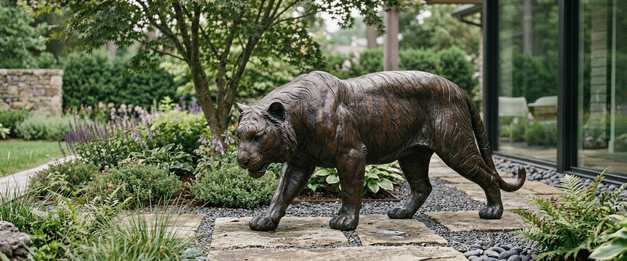 Prowling, Yawning or Seated: Choosing a Bronze Tiger Sculpture - bronze tiger sculpture