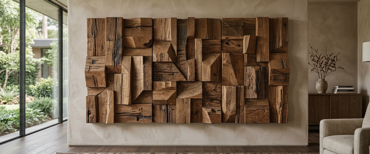 Reclaimed Wood Wall Art: How Scale, Light and Placement Decide the Room - reclaimed wood wall art