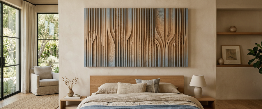 Wooden Wall Art for the Bedroom: How to Place It so It Actually Reads - wooden wall art bedroom