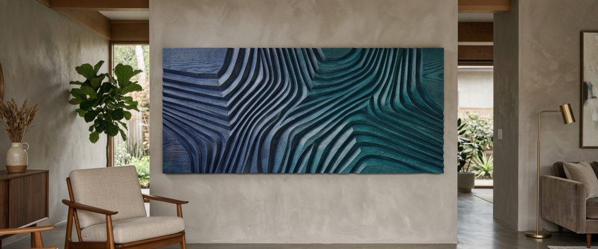 Blue Wood Wall Art: How to Keep the Carving From Disappearing - blue wood wall art