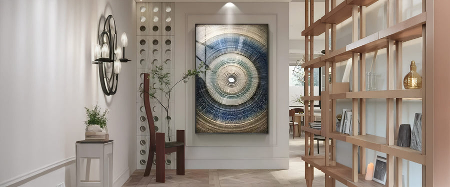 Geometric Grandeur: Bold Shapes and Patterns in Hallway Art