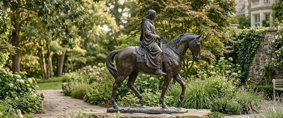 Buying a Bronze Horse Rider Statue: Measure From Hoof to Helmet First - bronze horse rider statue