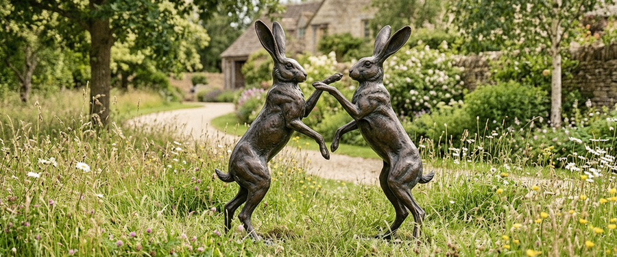 Why Hare Statues for the Garden Belong at Meadow Height - hare statues for garden