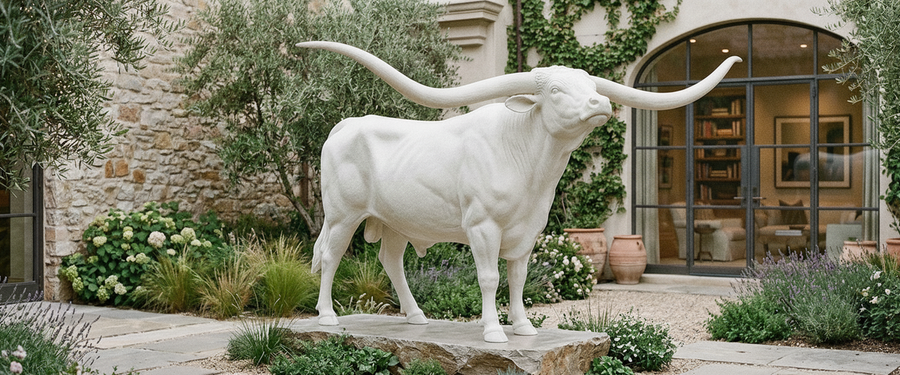 Horn Span Decides Everything When You Buy a Longhorn Bull Resin Sculpture - longhorn bull resin sculpture