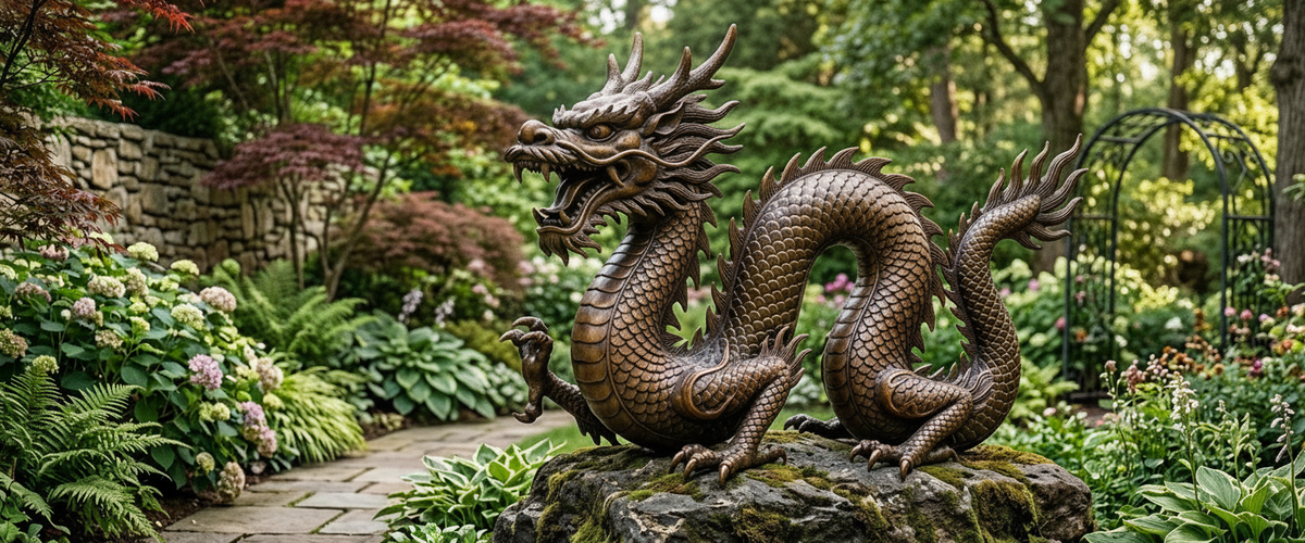 How to Judge a Bronze Dragon Garden Statue by Its Scales, Seams and Patina - bronze dragon garden statue