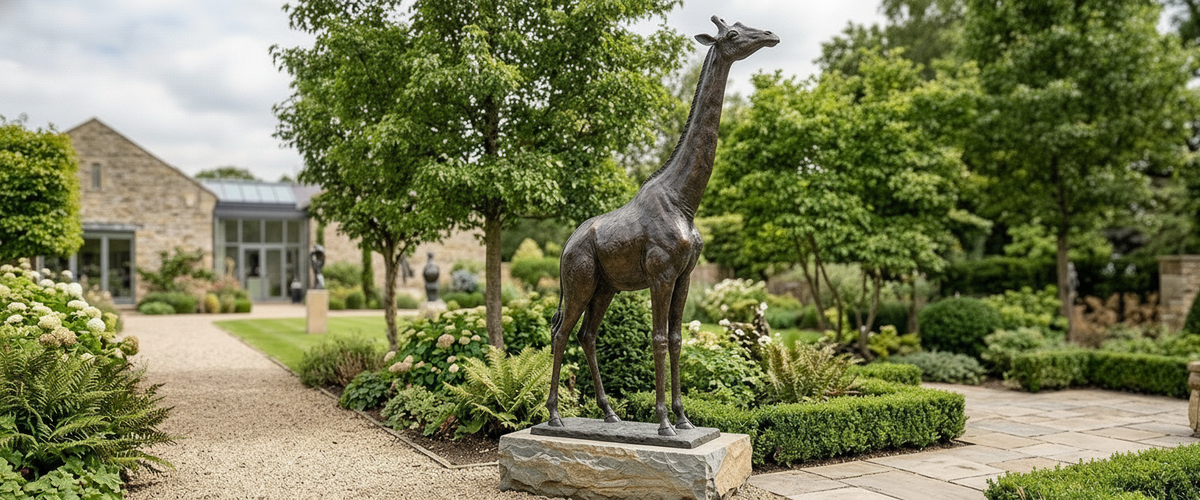 How to Place a Large Outdoor Giraffe Statue so the Height Actually Lands - large outdoor giraffe statue