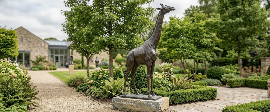 How to Place a Large Outdoor Giraffe Statue so the Height Actually Lands - large outdoor giraffe statue