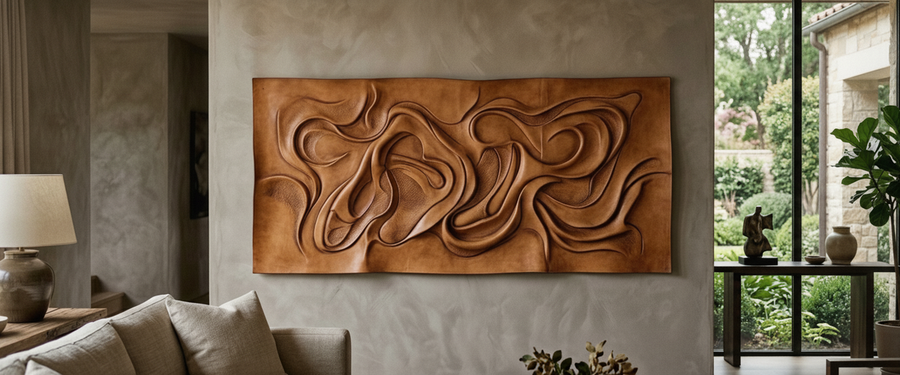 Large Leather Wall Art: What Ten Years Does to a Hide - large leather wall art