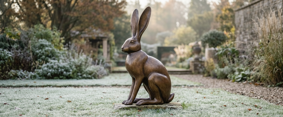 Why Your Large Rabbit Statue Looks Lost in the Winter Garden - large rabbit statue garden
