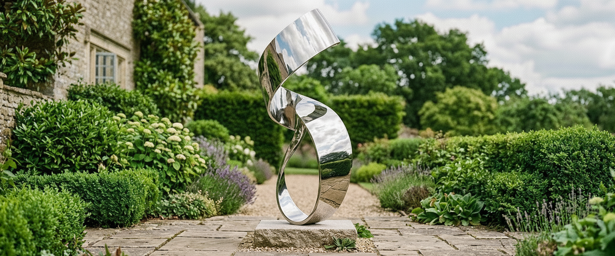 Large Stainless Garden Sculptures: Place Them by Sightline, Not by Gap - large stainless garden sculptures