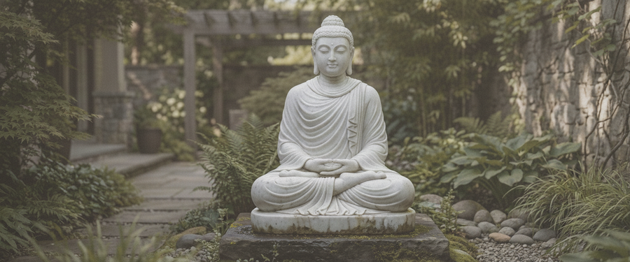 Shade Is Why Your Marble Buddha Statue Turns Green in the Garden - marble buddha statue garden