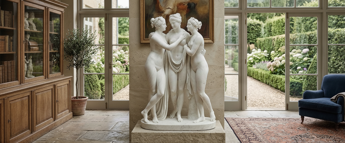 The Three Graces Marble Statue: Where a Copyist's Skill Shows or Fails - marble statue three graces