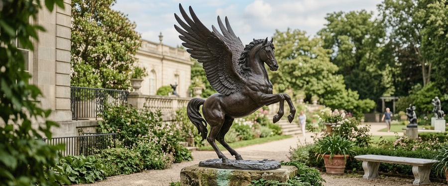 A Bronze Pegasus Sculpture Only Works if the Pose Matches the Site - pegasus sculpture bronze