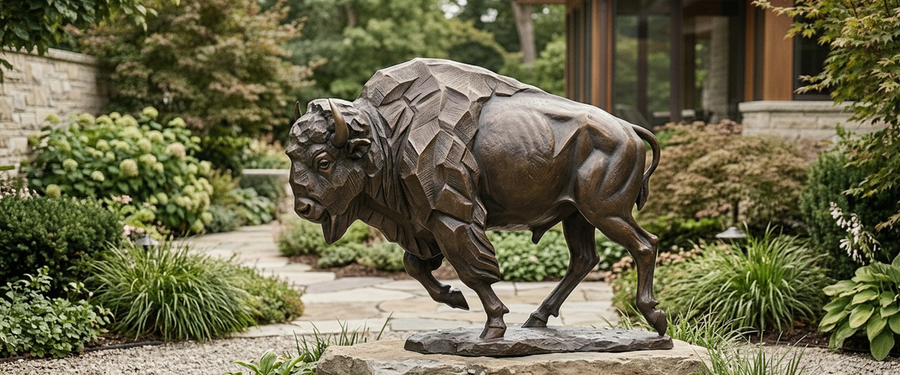 Reading a Bronze Bison Sculpture: The Details Weak Casts Get Wrong - bronze bison sculpture