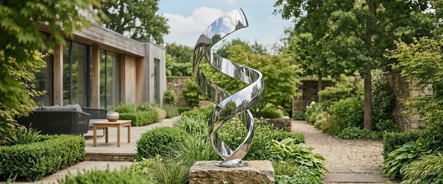What a Great Abstract Stainless Steel Sculpture Hides: Welds, Ripples and Finish - abstract stainless steel sculpture