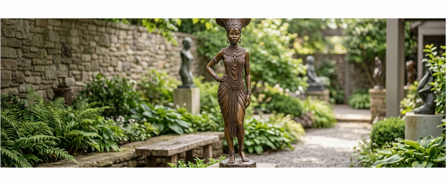 What Makes a Bronze Tribal Figural Statue Read From Across the Room - bronze tribal figural statue