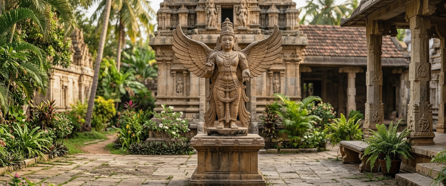 Where Large Ancient Bird Statues Belong: Placing a Garuda Like a Temple Guardian - large ancient bird statues