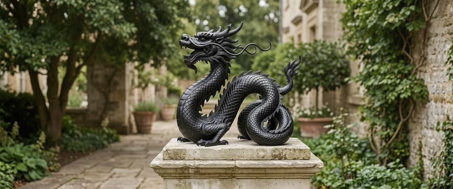 Where Large Black Dragon Statues Belong and Where They Disappear - large black dragon statues