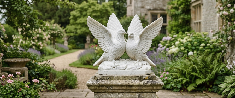Where to Put a Large White Garden Statue so It Stays White - large white garden statue
