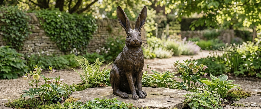 Why a Bronze Rabbit Garden Statue Keeps Its Ears When Copies Don't - bronze rabbit garden statue