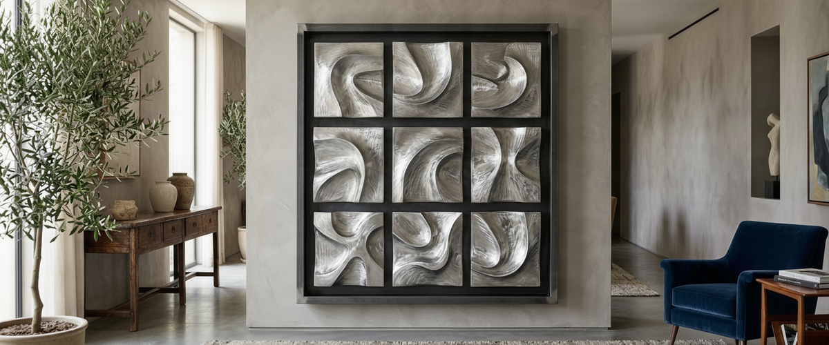 Why a Framed Array Wall Sculpture Beats a Gallery Wall - framed array wall sculpture