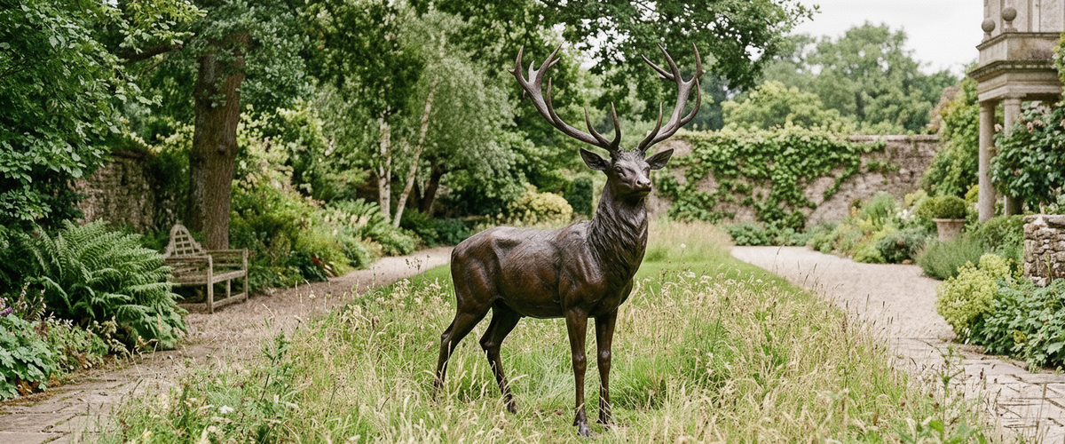 Why Large Deer Garden Statues Vanish Into the Hedge - large deer garden statues
