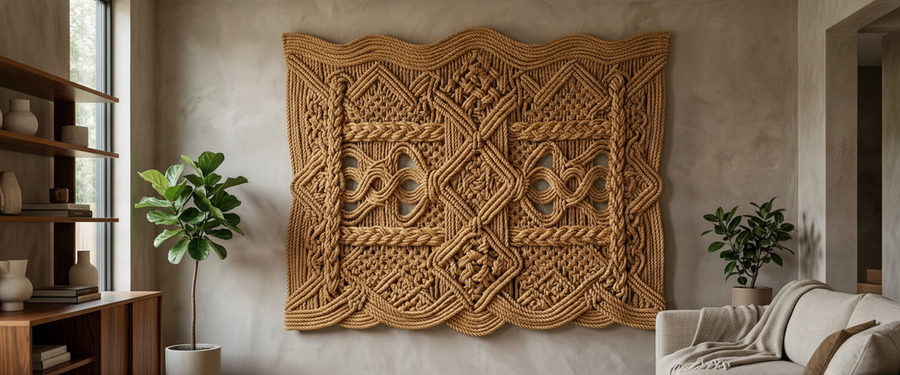 Woven Rope Wall Art That Does Not Sag by Summer - woven rope wall art