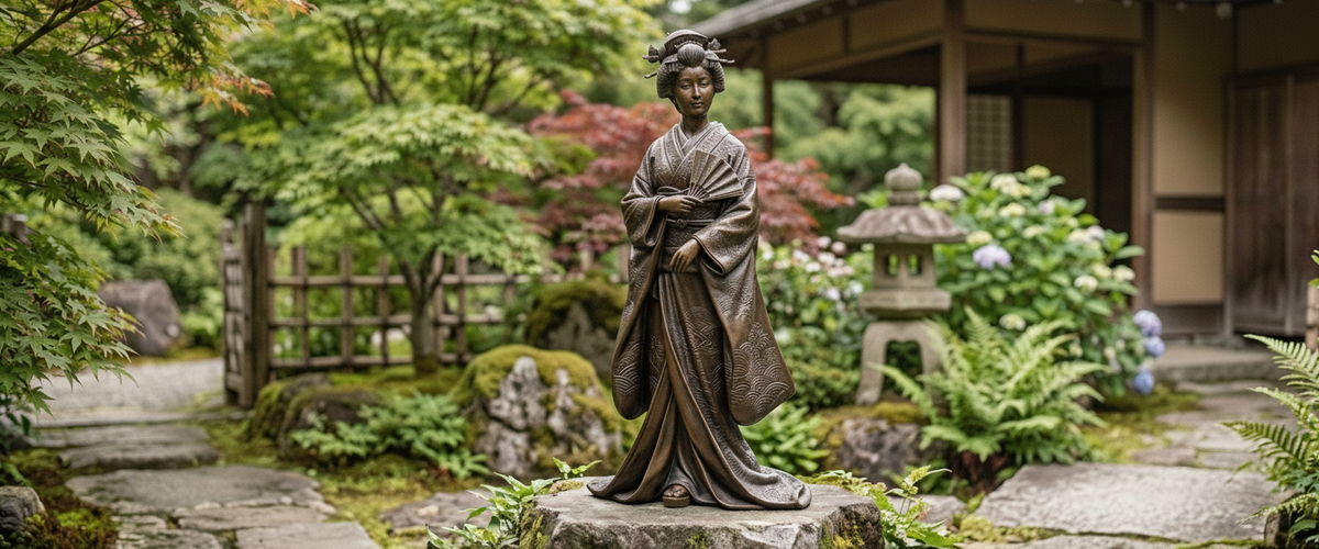 Your Japanese Bronze Figural Statue Deserves Better Than a Ceiling Spot - japanese bronze figural statue