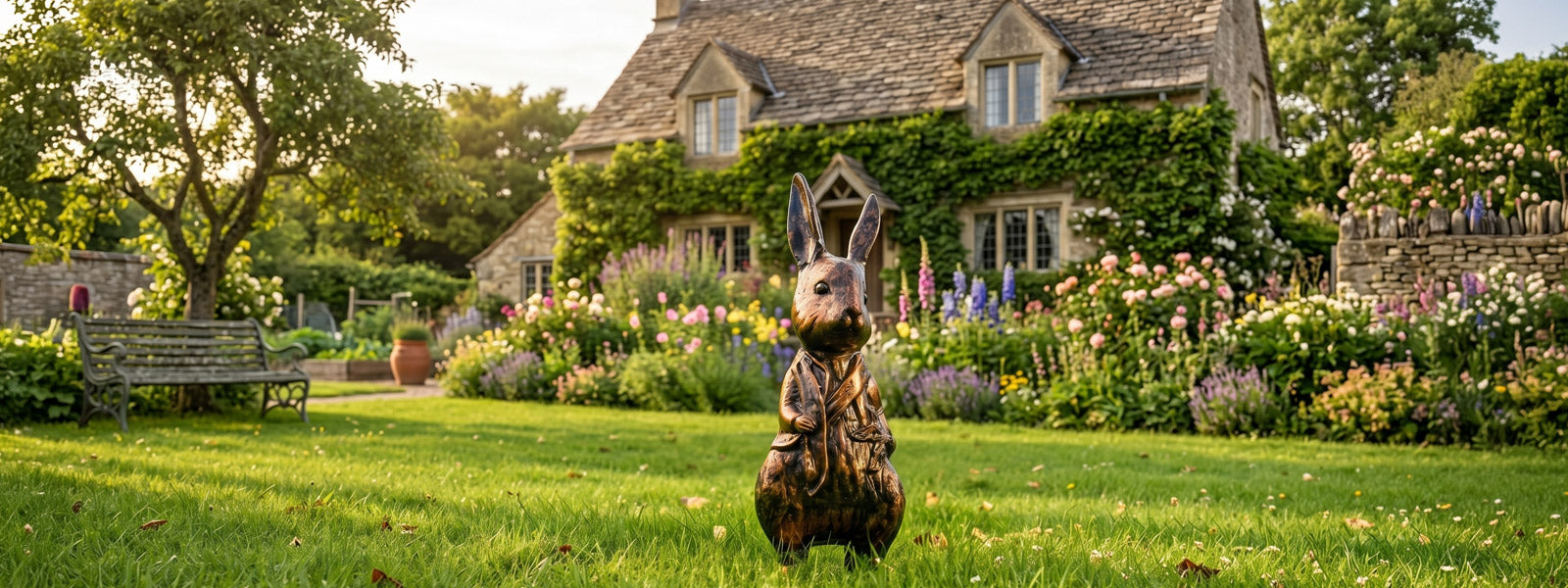 Bronze Rabbit & Fox Statues
