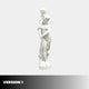 Giant Sculptures' 210cm Female Figure Lamp Marble Sculpture shown from a side angle, with the draped woman holding a globe lamp aloft on a round base.