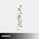 Giant Sculptures 210cm Female Figure Lamp Marble Sculpture in white, shown from a side angle holding a globe lamp aloft on a round base against a light background.