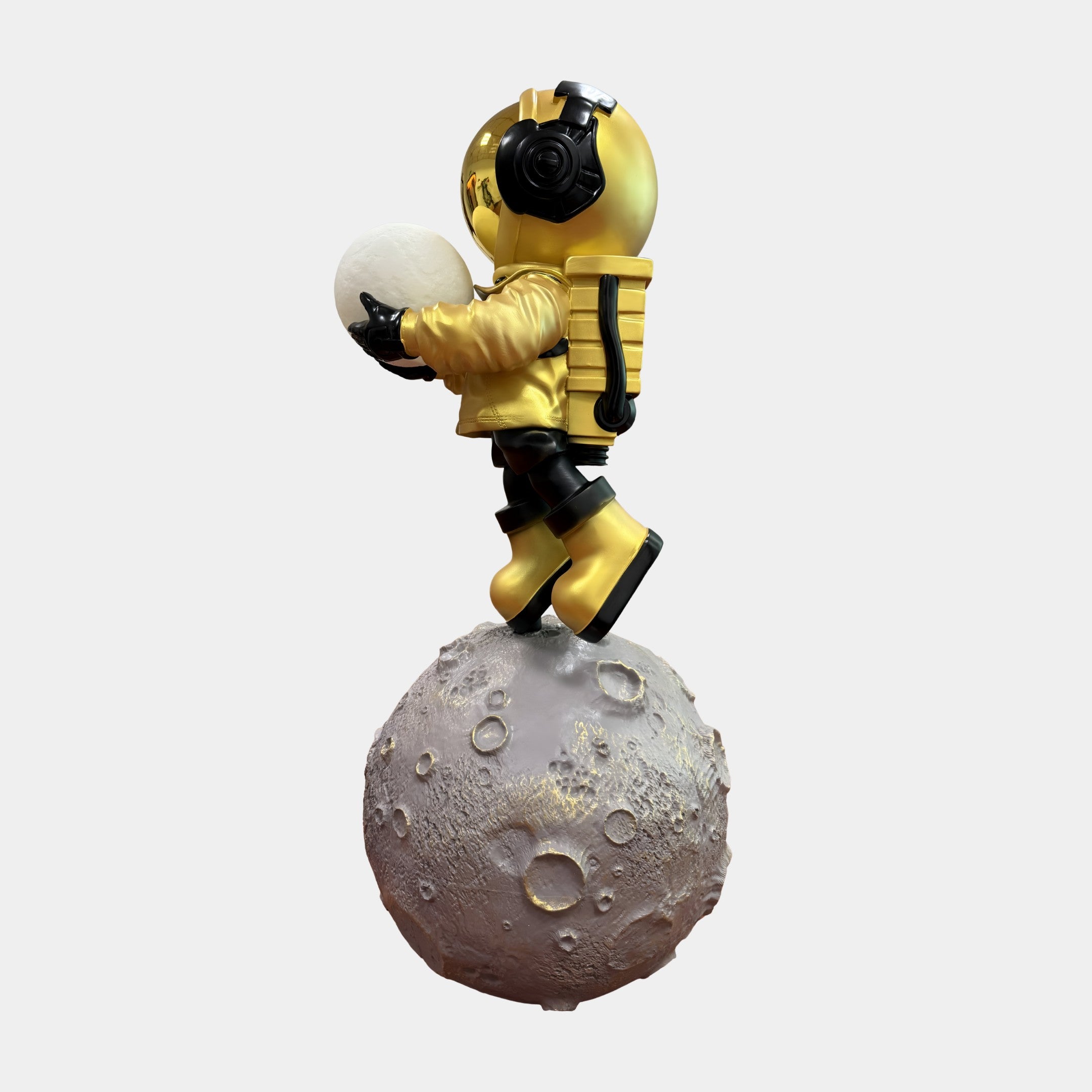 Celestial Gold Astronaut Glow Moonwalk Sculpture - 110cm