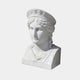 Hera Marble Bust Sculpture by Giant Sculptures, 50cm, showing the goddess with wavy hair, floral diadem, and draped shoulders, "HPA" inscribed at the base, on a plain background.