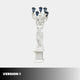 Giant Sculptures' 300cm Classical Woman Five-Arm Lamp Marble Sculpture in white marble with dark lantern caps, on a square pedestal against a plain background.
