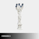 Giant Sculptures Classical Woman Five-Arm Lamp Marble Sculpture 300cm in white marble with draped figure raising lantern arms above her head on a pedestal.