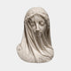 The Canova's Veiled Woman Marble Bust Sculpture by Giant Sculptures (55cm) masterfully portrays delicate fabric over a woman's features, highlighting exquisite marble craftsmanship.