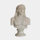 The Egyptian Pharaoh Marble Bust Sculpture (75cm) by Giant Sculptures features a striped headdress and stands on a round pedestal, capturing classic ancient Egypt decor against a plain white background.