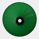 Vanguard Jade Surge Leather 3D LED Wall Art by Giant Sculptures, a circular sunburst of jade-green leather rays around a black-and-white disc on a pale background.