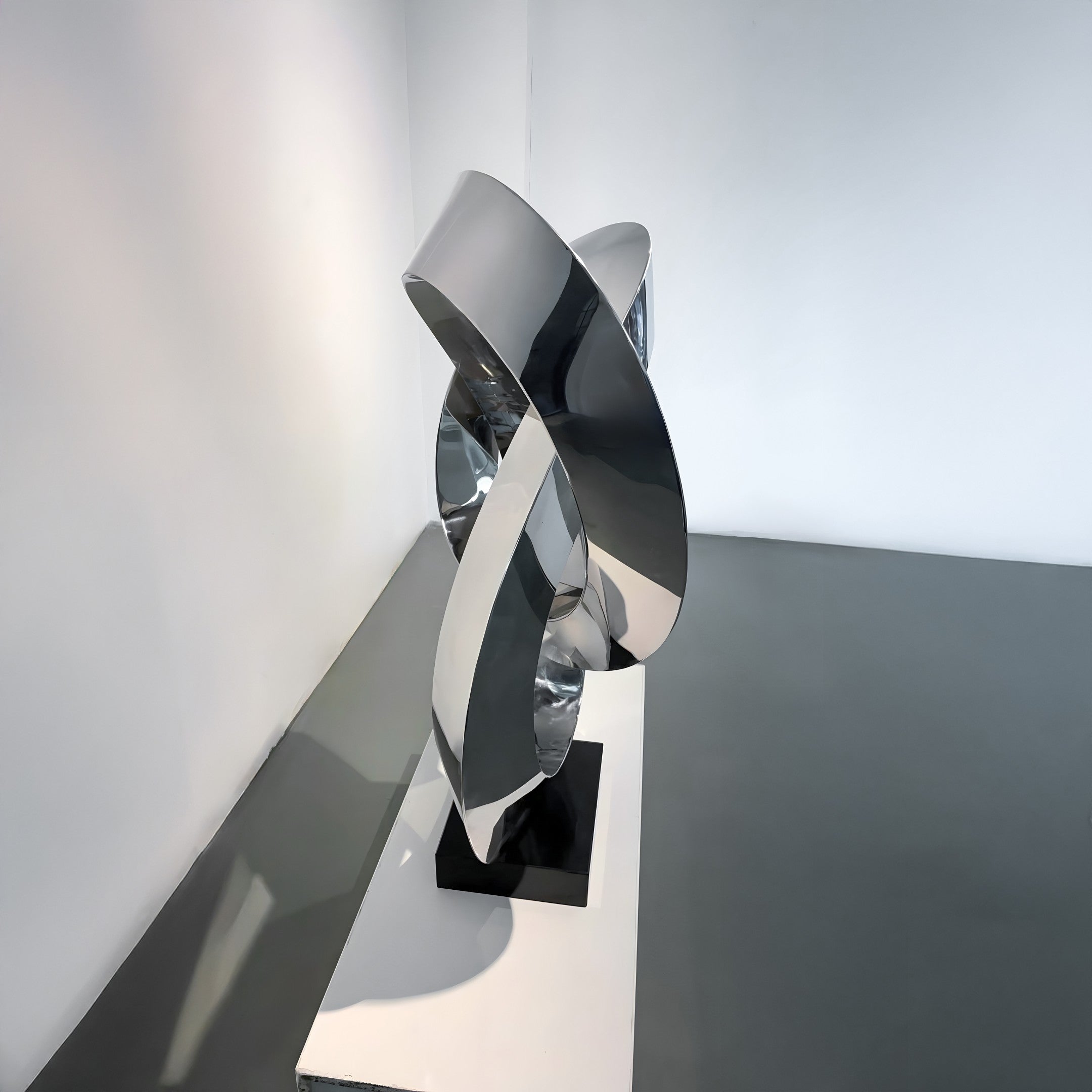 Boundless Silver Abstract Steel Sculpture - 88cm