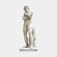 Apollo Marble Sculpture 180cm by Giant Sculptures, a life-size white marble nude male figure with arms crossed and draped fabric beside the leg, on a plain background.