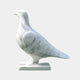 The Giant Sculptures Classic White Dove Marble Outdoor Sculpture, measuring 50cm, features a detailed marble dove gracefully sitting on a rectangular base, ideal for an outdoor setting.